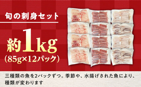 【小分けで便利！】 対馬 旬の刺身セット 1kg（85g×12パック）  刺身 海鮮丼[WAK022]