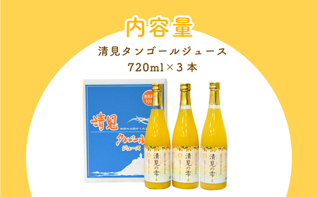 【先行予約】清見タンゴールジュース （720ml×3本）※離島への配送不可（2027年6月上旬より順次発送予定）IKTBD001