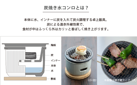 【美濃焼】The chef 炭焼きグリル 大 陶板タイプ 白 【株式会社ロロ】[MBZ055-1]