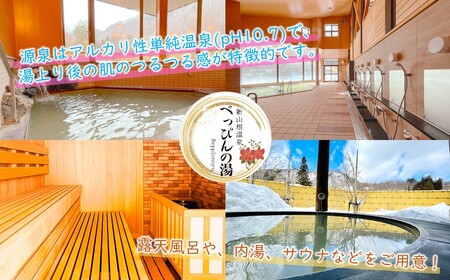 新山根温泉べっぴんの湯ご宿泊券 1泊2食付き ユニバーサルツイン遠島 1名分