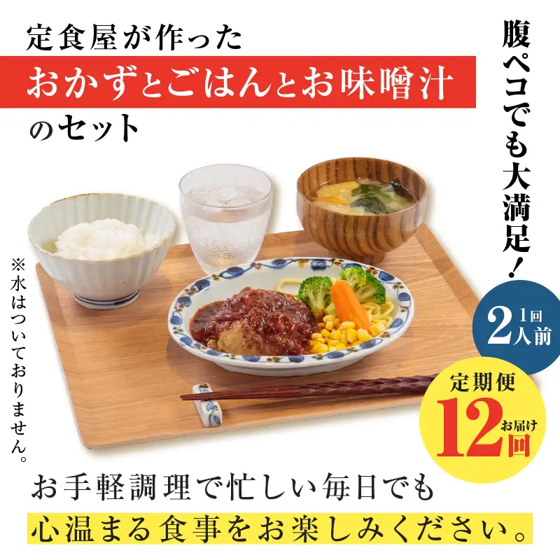 【 全12回定期便 】マジカル 冷凍 牛 ハンバーグ 定食 K258-T03_c 惣菜 総菜
