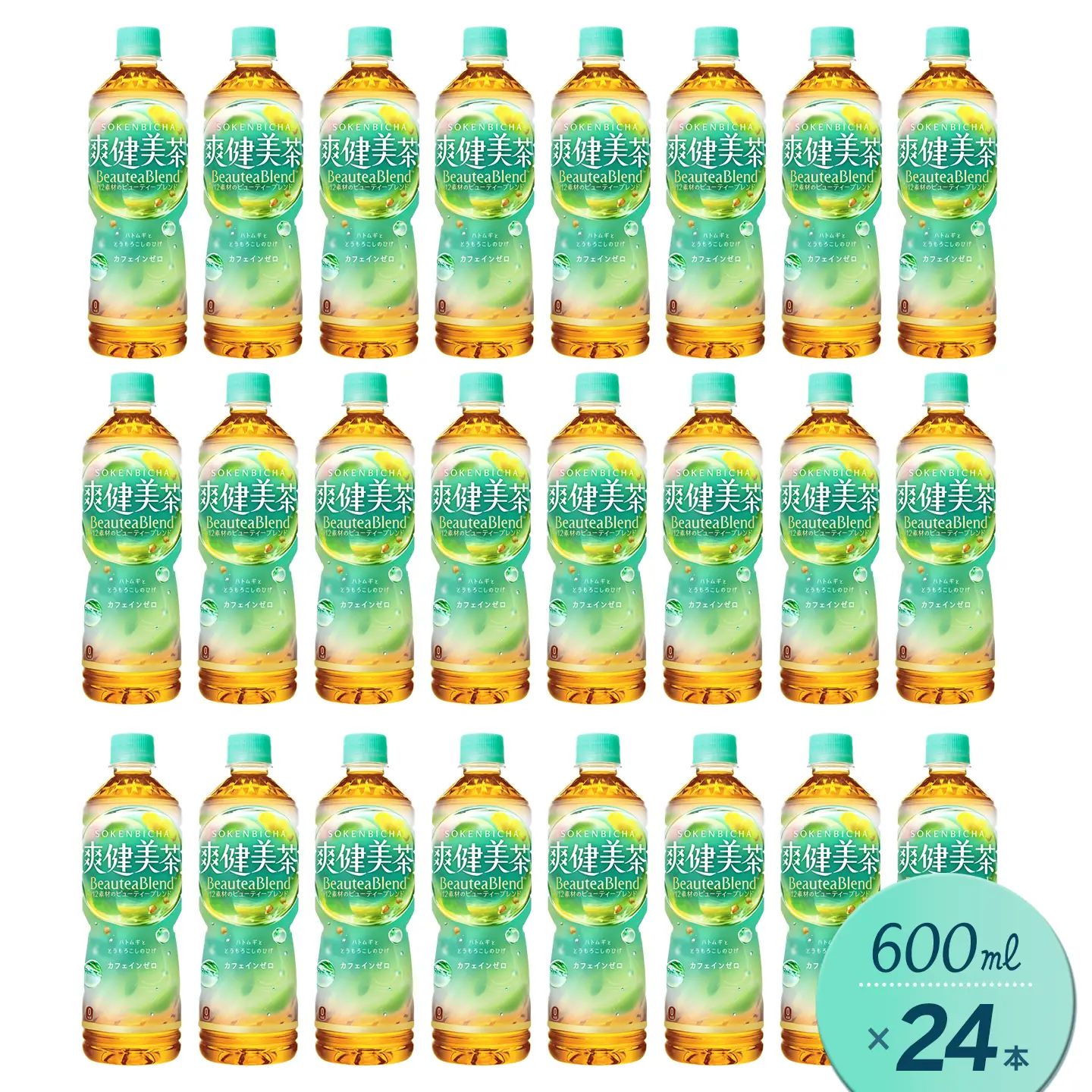 爽健美茶 600mlPET_24本入り×1ケース｜ 無糖茶 カフェインゼロ