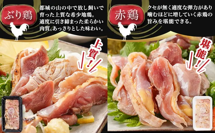 【たしろ屋】4種の鶏肉タタキ食べ比べセット〔MJ-9913〕_(都城市) 鶏 タタキ 都城産 キジ肉 みやざき地頭鶏 赤鶏 国産 ぶり鶏 郷土料理 食べ比べ
