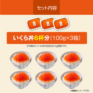 北海道産 いくら 内容量 100g × 3箱 醤油漬け 新鮮 瞬間凍結 ガスパック方式 できたて 色 香り 味 本場 いくら丼 魚卵 海鮮 自然解凍 簡単 夕食 晩ごはん 小分け パック 便利 冷凍 食品 お取り寄せ お取り寄せグルメ 北海道 函館市 送料無料_HD117-031