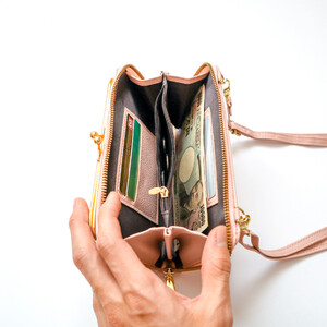 【ピンク】スマホショルダー お財布ショルダー がま口 がま口財布 スマホポーチ スマホポシェット