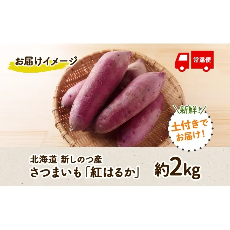 さつまいも紅はるか新しのつ産 北海道産 さつまいも【計2kg】【送料無料】