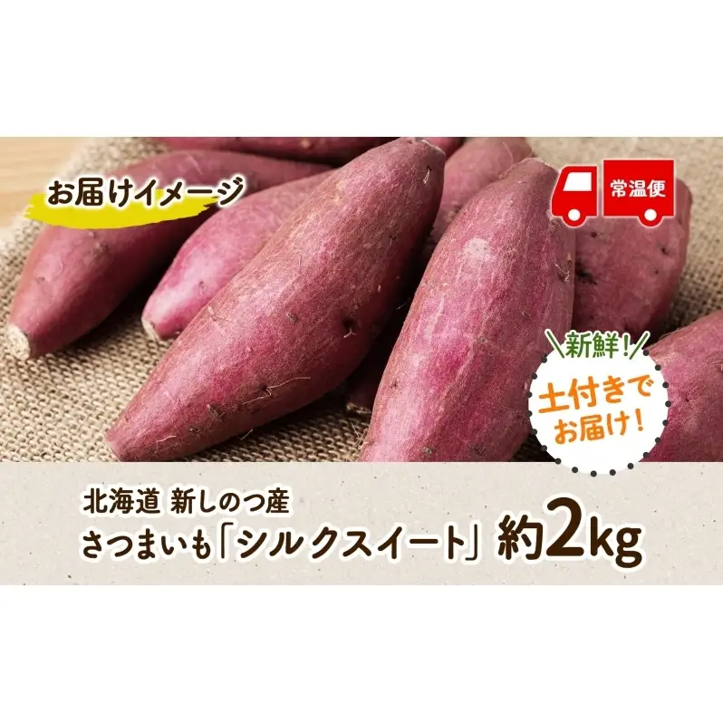 さつまいもシルクスイート新しのつ産 北海道産 さつまいも【計2kg】【送料無料】
