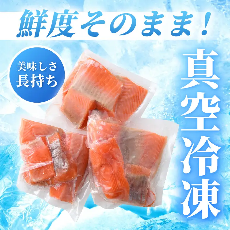 【訳あり】ふくいサーモン切り落とし (生食用) 150g×2パック合計300g サイズ不揃い 【サーモン 鮭 しゃけ 切り落とし 生 冷凍】 [A-6234]