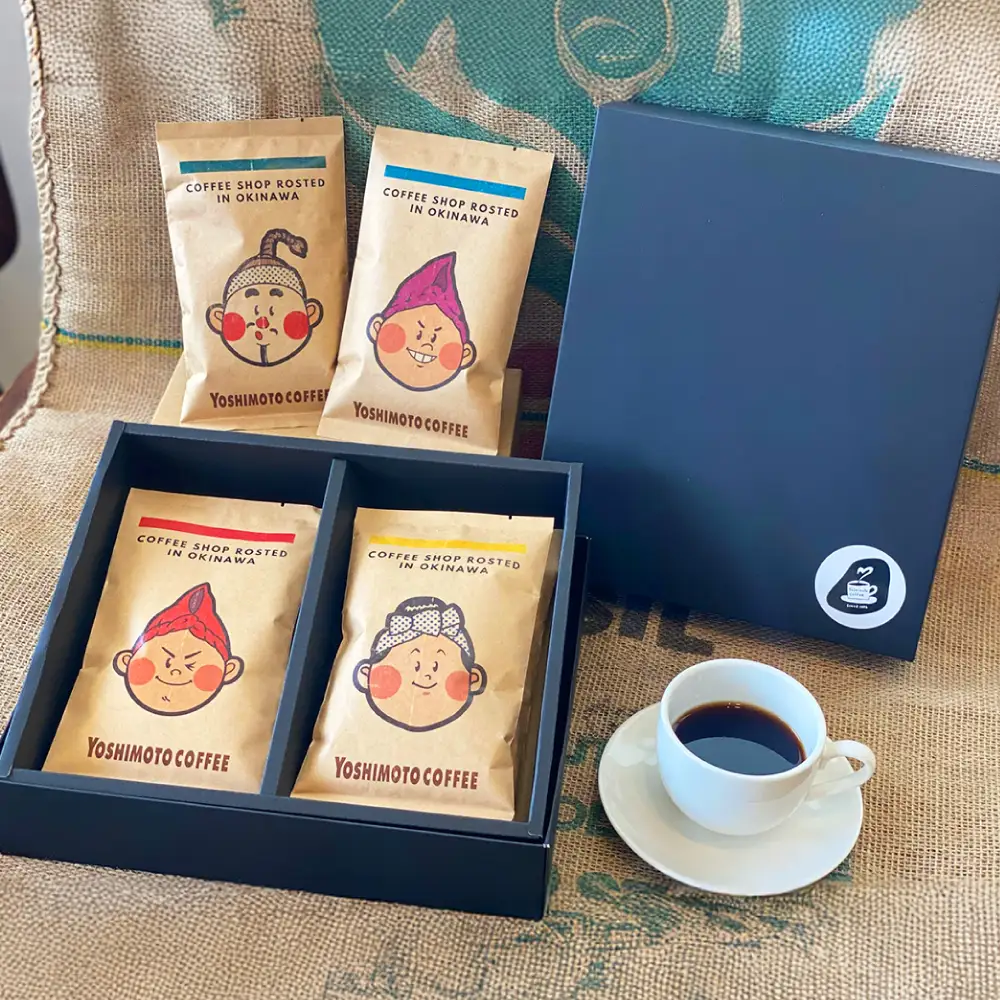 コーヒー 沖縄市キャラクターコーヒー100g×4種セット (豆)  BCDN001-01