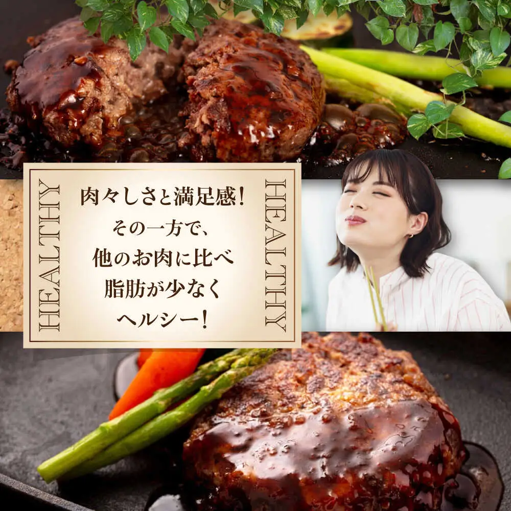 鹿肉 ハンバーグ 極 4個 ジビエ  手作り 惣菜 簡単調理 赤身 冷凍配送 北海道 [AJAO101]