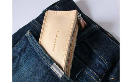 ZIP コインウォレット （ダブル） ヌメ革 豚革 革 レザー 小銭入れ コインケース 財布 革財布 ファスナー 革製品
