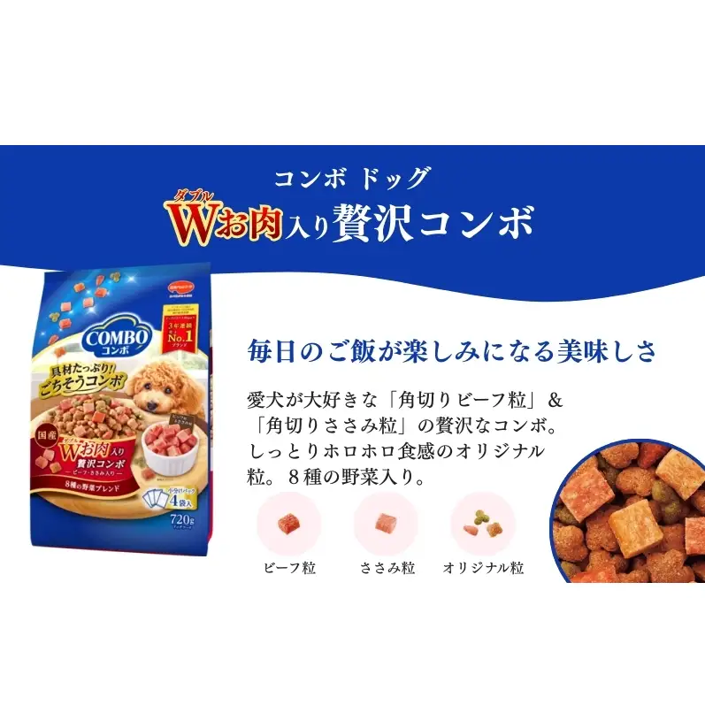 コンボ ドッグ Ｗお肉入り 1.7kg ｘ8(ケース単位) ドッグフード