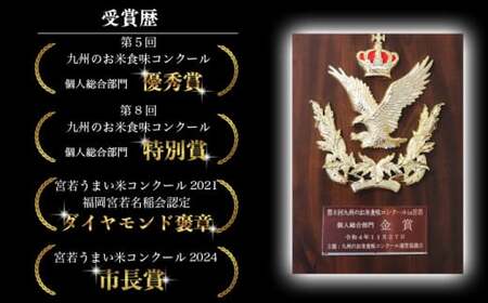 〈安河内農産〉令和8年産 【先行予約】実りつくし 10kg(5kg×2袋)【10月下旬より順次発送】福岡県宮若産 [M789-2] 米・食味コンクール国際大会金賞米 精米 ブランド米 コメ ご飯 白米