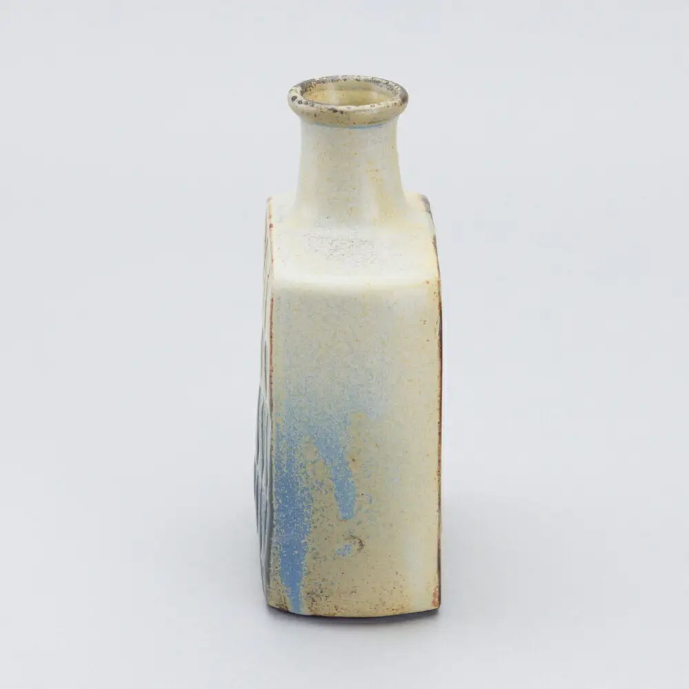 【瀬戸焼】花器　三角と鳥リバーシブル（K30）【かしわ窯】一輪挿し 花瓶 花器 インテリア / 瀬戸市 [BBAJ028]
