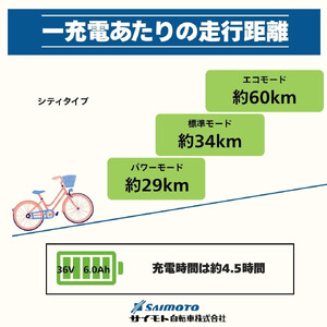 【サイモト自転車 】イ－コンシャス　シティ  電動アシスト自転車 27型 6段変速 (G461)【完全組立】【マットブラック】