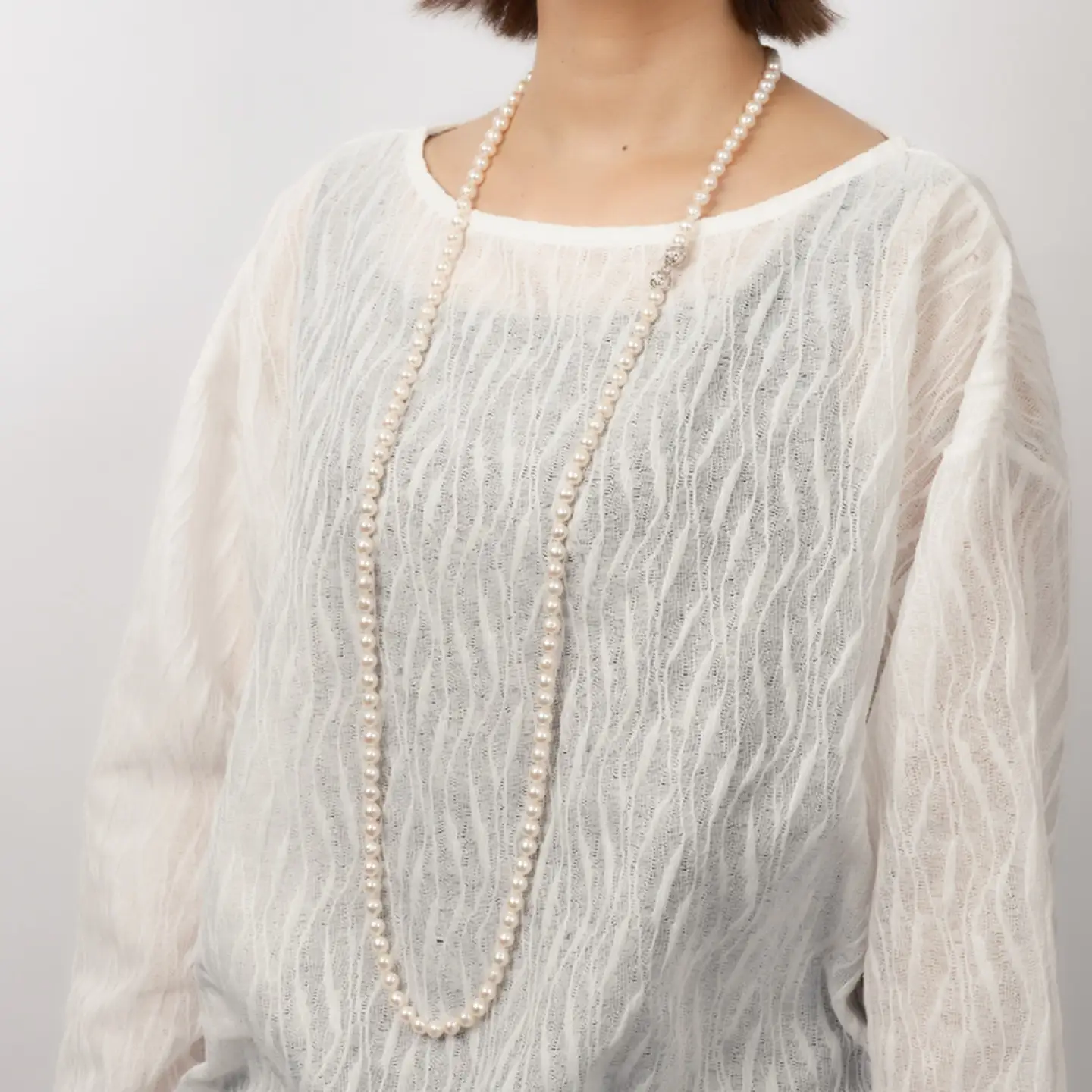 8-8.5アコヤ真珠120cmセミバロックロングネックレス ジュエリー アクセサリー ネックレス 真珠 パール 美穂野 佐賀市 ：C700-013