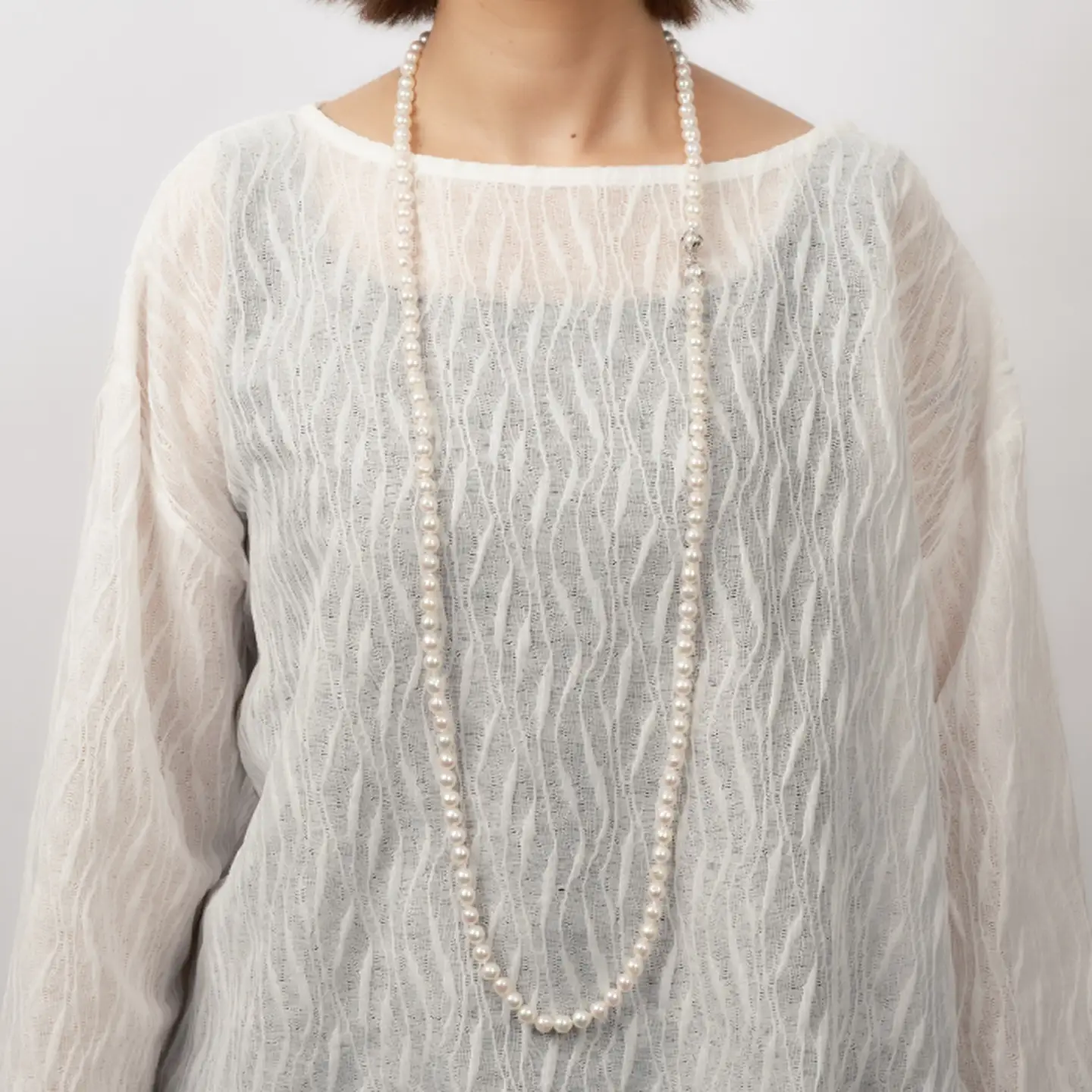 8.5-9アコヤ真珠120cmセミバロックロングネックレス ジュエリー アクセサリー ネックレス 真珠 パール 美穂野 佐賀市 ：C900-001