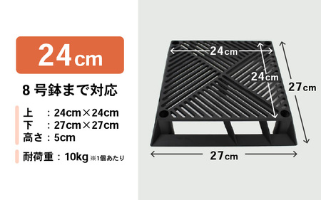 【カーメン君×daim コラボ】daim ブラックベース 24cm 10個入 8号鉢まで対応（園芸用鉢スタンド）【家庭菜園 園芸 ガーデニング ガーデニンググッズ 園芸用品 鉢 植木鉢 鉢置き 鉢台 スタンド 観葉植物 スタンド ベランダ ユーチューバー コラボ】 [B-18410]