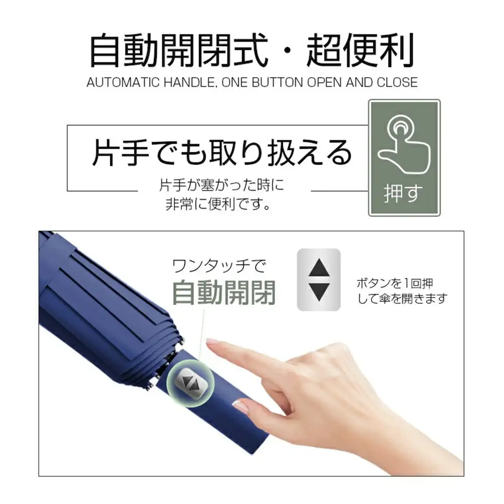 ★ブラック★【24本骨】【直径108cm】折りたたみ傘 自動開閉 紫外線遮断 UVカット 晴雨兼用 メンズ レディース おしゃれ 日傘 撥水 コンパクト 携帯便利 梅雨 耐風仕様 豪雨や強風に強い umbrella 90日保証付き