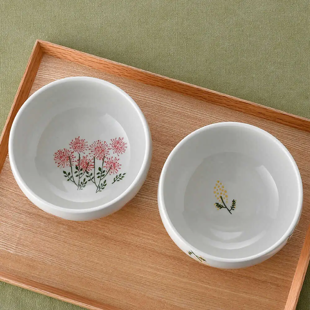 【波佐見焼】どんぶり・箸置き小皿 花柄 オリジナルセット 4点【大貴セラミックス/浜陶】[NB153]
