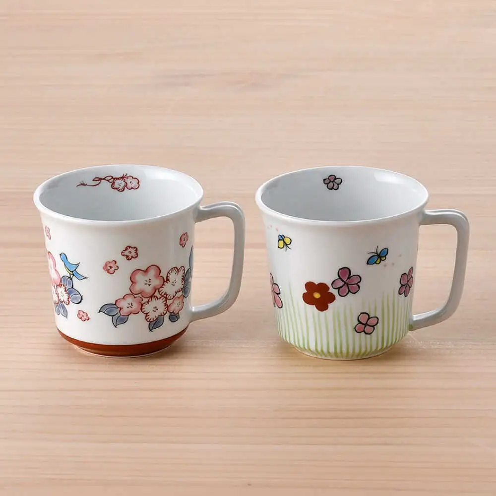 【波佐見焼】鉢・マグカップ 万歴 花柄 オリジナルセット 4点【西海陶器/協立陶器】[NB157]