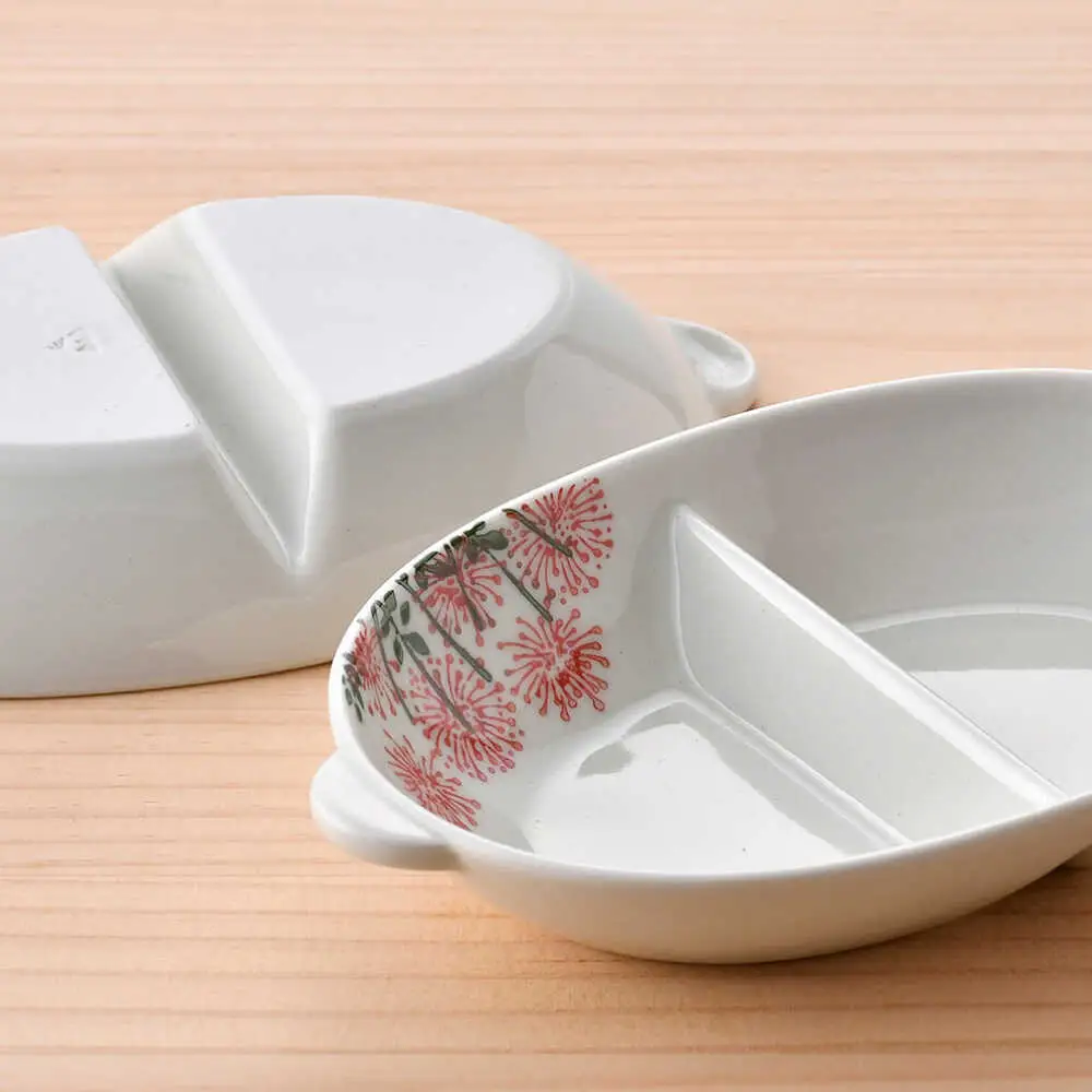 【波佐見焼】仕切鉢・イージー丼 花柄 オリジナルセット 4点【大貴セラミックス/協立陶器】[NB158]