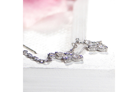 ピアス プラチナ PT900 ダイヤモンド 0.2ct クロス 【f104-pt】