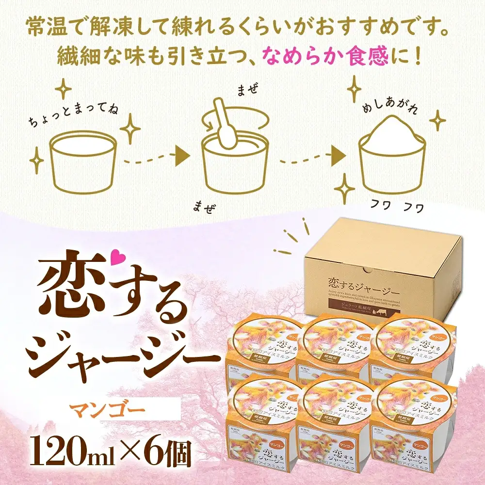 【ジェラート醍醐桜】【熨斗】恋するジャージーマンゴー 6個セット / 岡山 真庭 【nhss014n-01】