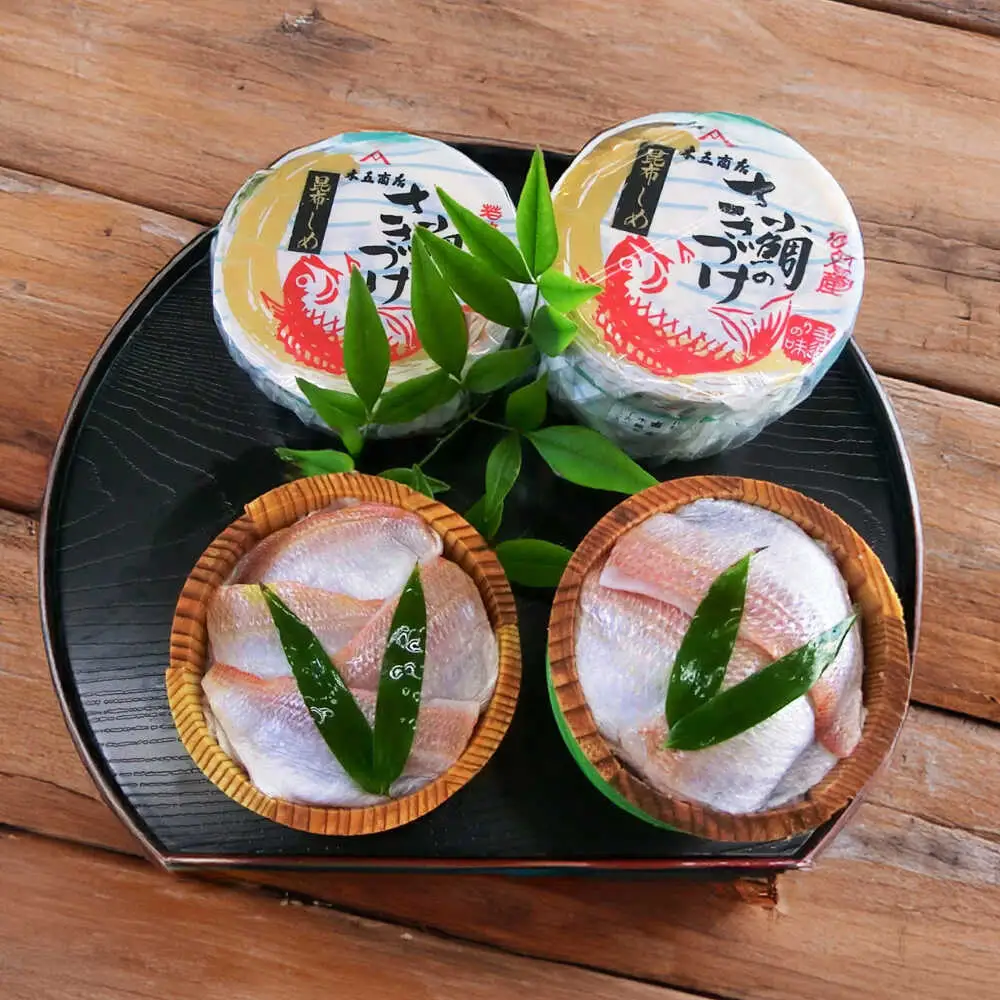 小鯛ささ漬け 90g 平樽2樽入り / さかな 魚 海鮮 おつまみ 小浜市 / 木五商店[BFDA008]
