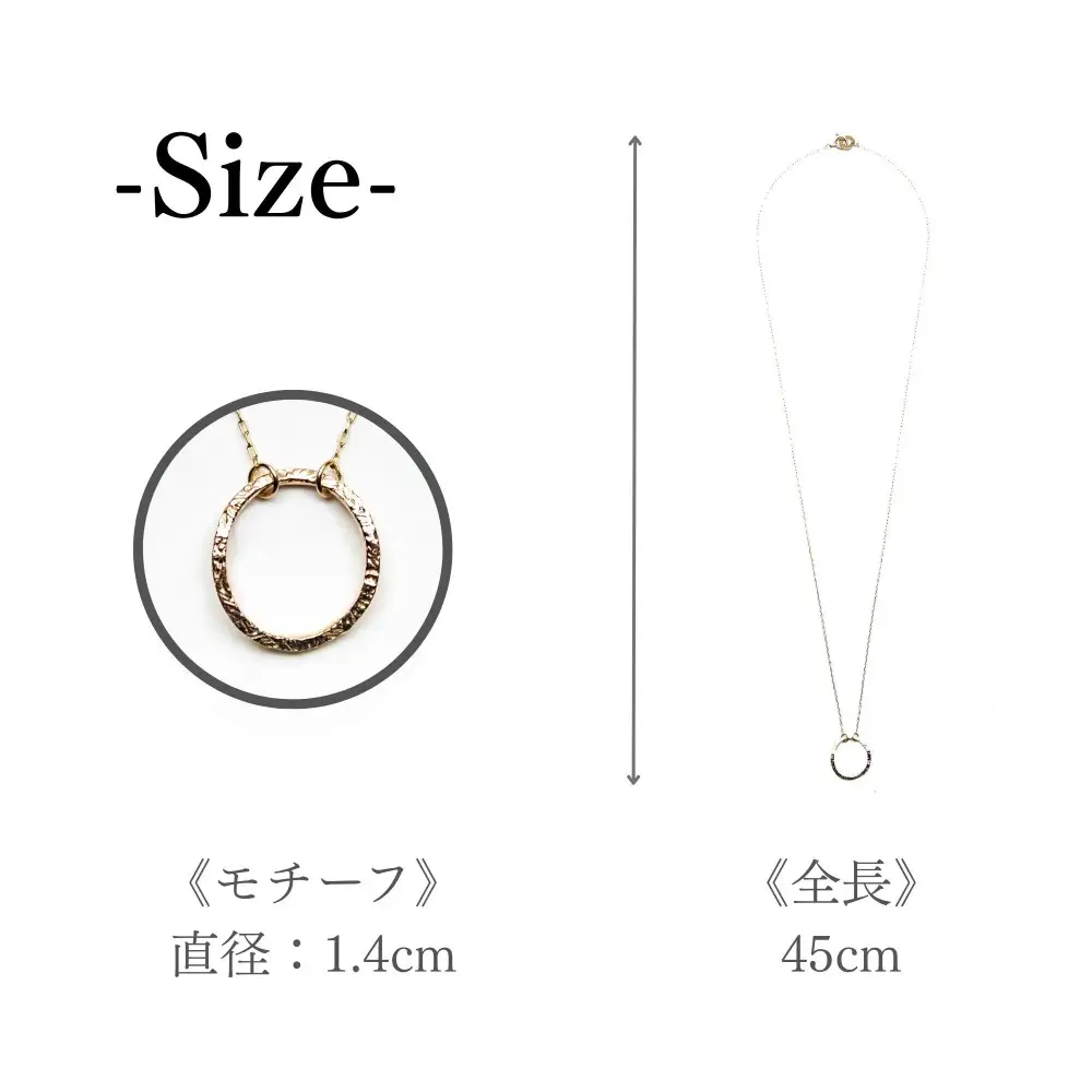 ラウンド ネックレス K10 ピンクゴールド アクセサリー KAORU