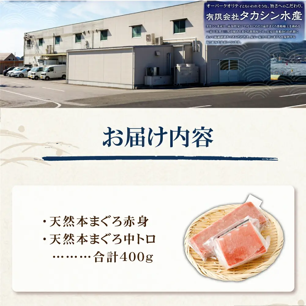 まぐろの王様！ 天然本まぐろ 味わいセット ４００ｇ サク 柵 スライス 切落し セット 天然 天然まぐろ 天然マグロ まぐろ 中トロ 赤身 鮪 刺身 お刺身 食べ比べ  高知 室戸 冷凍 小分け 便利