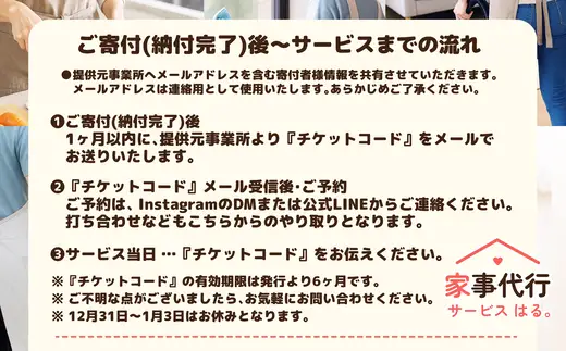 家事代行サービス　2時間　回数券（1時間券×2枚）　100P8406【家事代行サービス はる。】