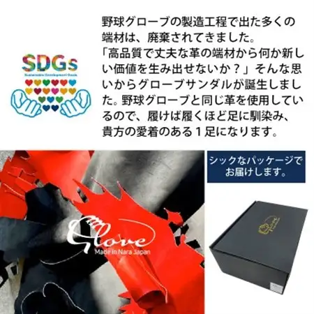 野球グローブの端材を利用したサンダル  Glove グローブサンダル(ブラック)LLサイズ【1352069】