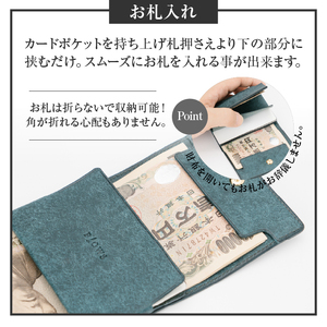 もっと小さい三つ折りマネークリップ dritto 3 thin ネイビー(紺) 財布 小さい財布 紺 専用キーポケット オールインワンウォレット 牛革 レザー [BJ006]