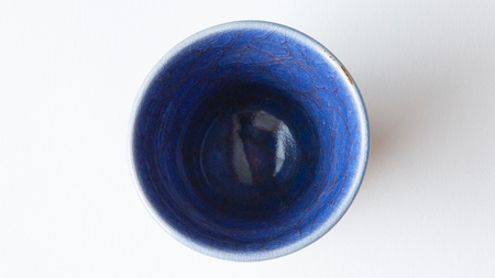 【 氷裂貫入瑠璃青瓷 】湯飲み （ 小野寺裕司 作 ）