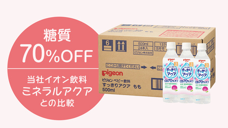 【 ピジョン 】 すっきりアクア もも 500ml×24本 ペットボトル飲料 