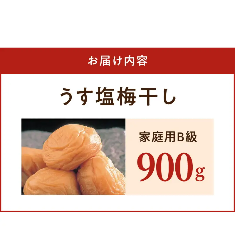 紀州南高梅　うす塩味　家庭用Ｂ級　900g_SF2024
