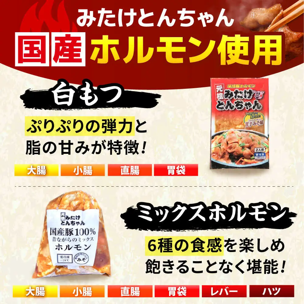 「元祖みたけとんちゃん」 【甘辛セット】 甘辛みそ味×昔ながらのミックスホルモン（4人前）[AVAA052]ホルモン おすすめ