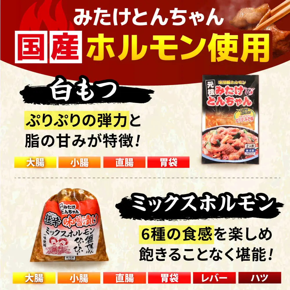 「元祖みたけとんちゃん」 【辛口セット】 ピリ辛みそ味×ミックスホルモン狂辛（4人前）[AVAA054]ホルモン 辛口