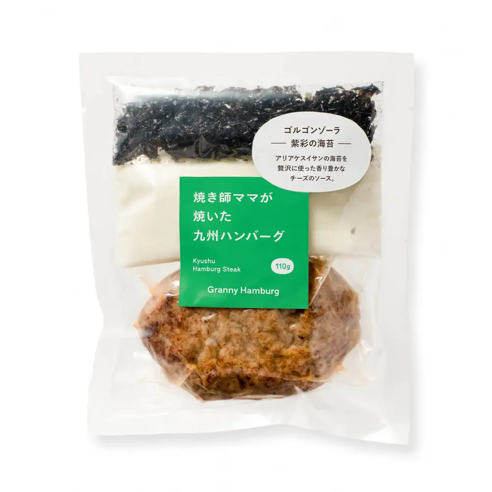 焼き師ママが焼いた九州ハンバーグ ・有明のりとゴルゴンゾーラソース (6個入り)