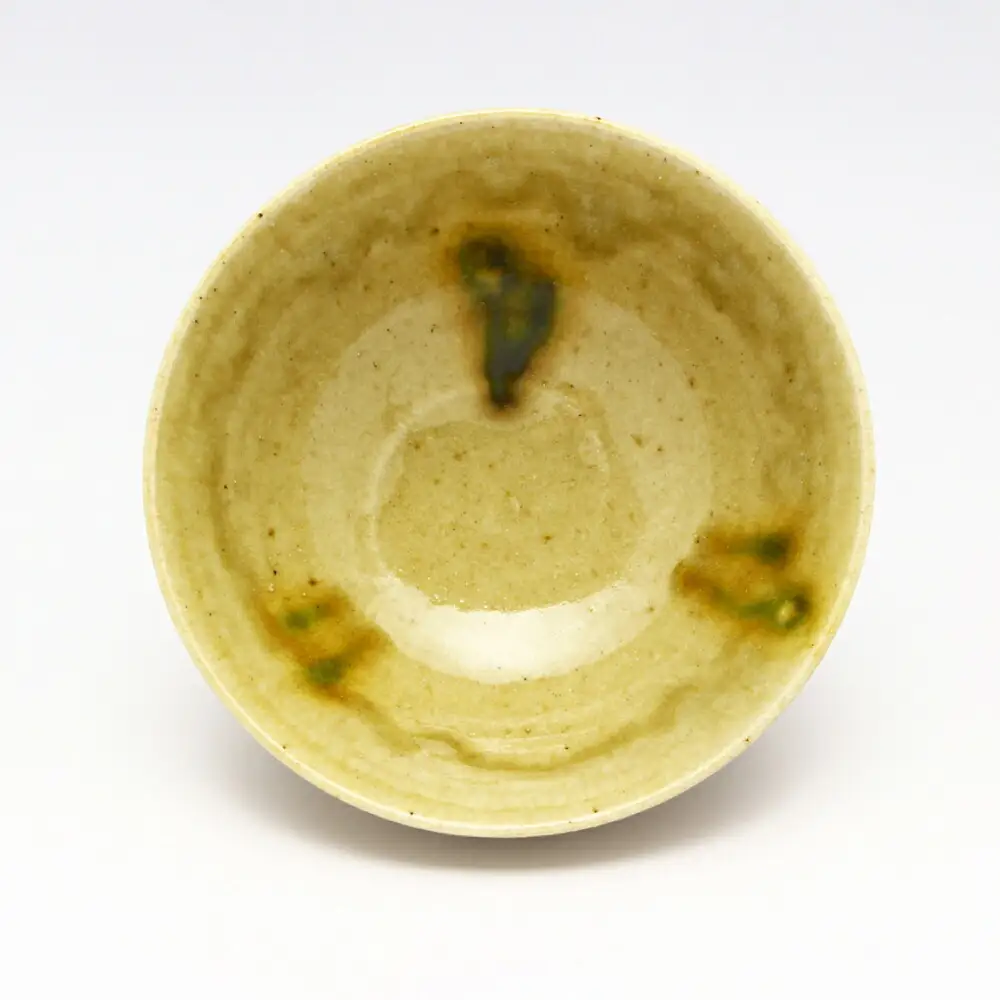 【瀬戸焼】黄瀬戸面取飯碗 【山長陶苑】 / 碗 茶碗 ご飯茶碗 食器 和食器 / 瀬戸市[BBBH041]