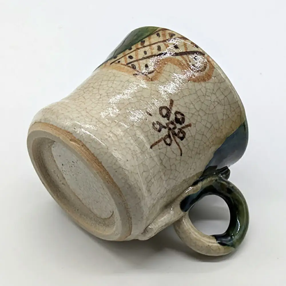 【瀬戸焼】織部渋入 カップ＆ソーサー 1客 【山長陶苑】 / カップ ソーサー ティーカップ 茶器 食器 和食器 / 瀬戸市[BBBH049]