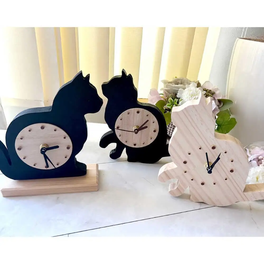ねこ雑貨セット 木製ねこ時計＆WithCatオリジナルカレンダー WithCat[AOEI005]