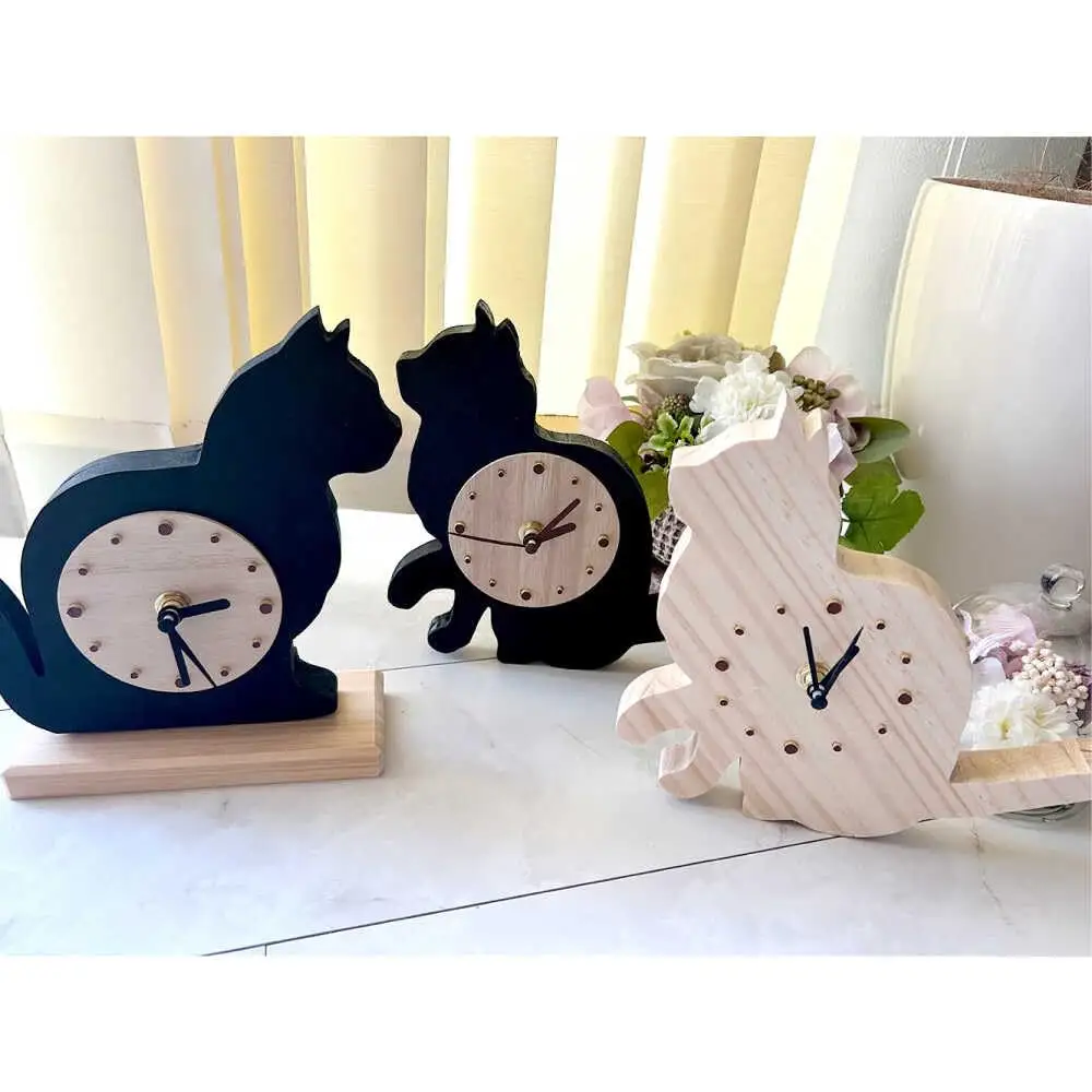 ねこ雑貨セット 木製ねこ時計＆WithCatオリジナルバッグ WithCat[AOEI006]