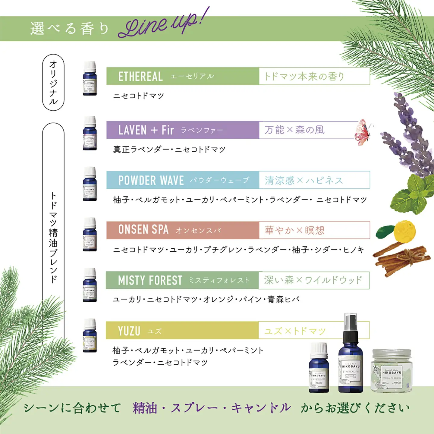 ニセコトドマツスプレー Room & Fabric Spray ニセコの森セット100ml×3種【20025】