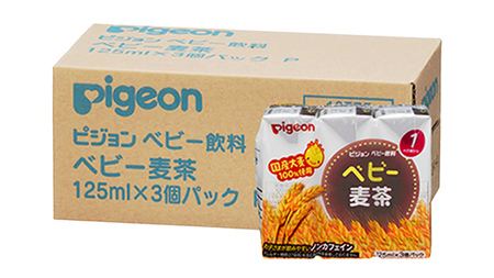 【ピジョン】＜ 3か月連続 定期便 ＞ ベビー 麦茶 125ml × 48個 紙パック飲料