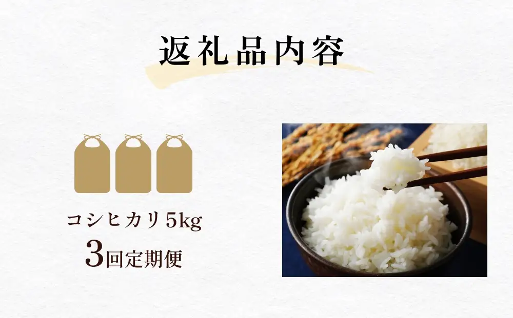 【3回定期便】富山県産 コシヒカリ 5kg 