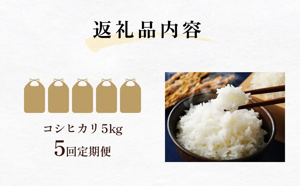【5回定期便】富山県産 コシヒカリ 5kg