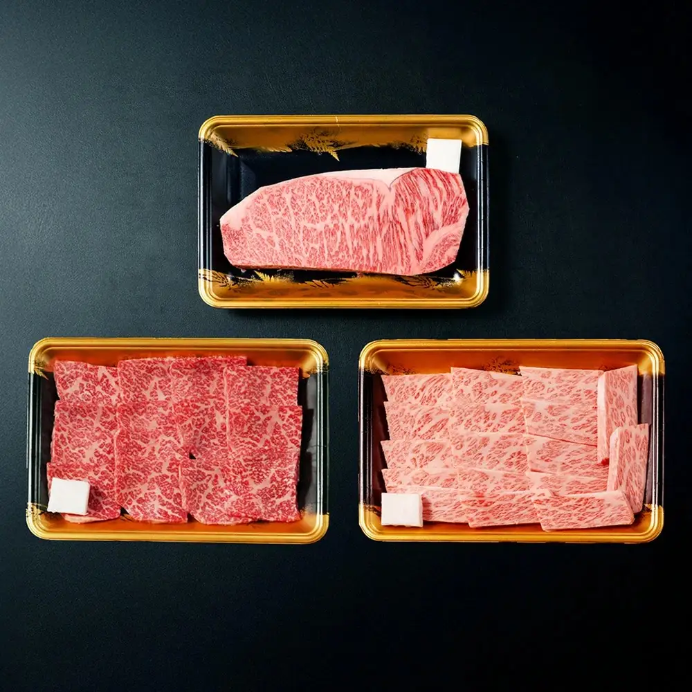 山形牛 牛肉 三種食べ比べセット サーロインステーキ モモ カルビ ja-gns3x1100