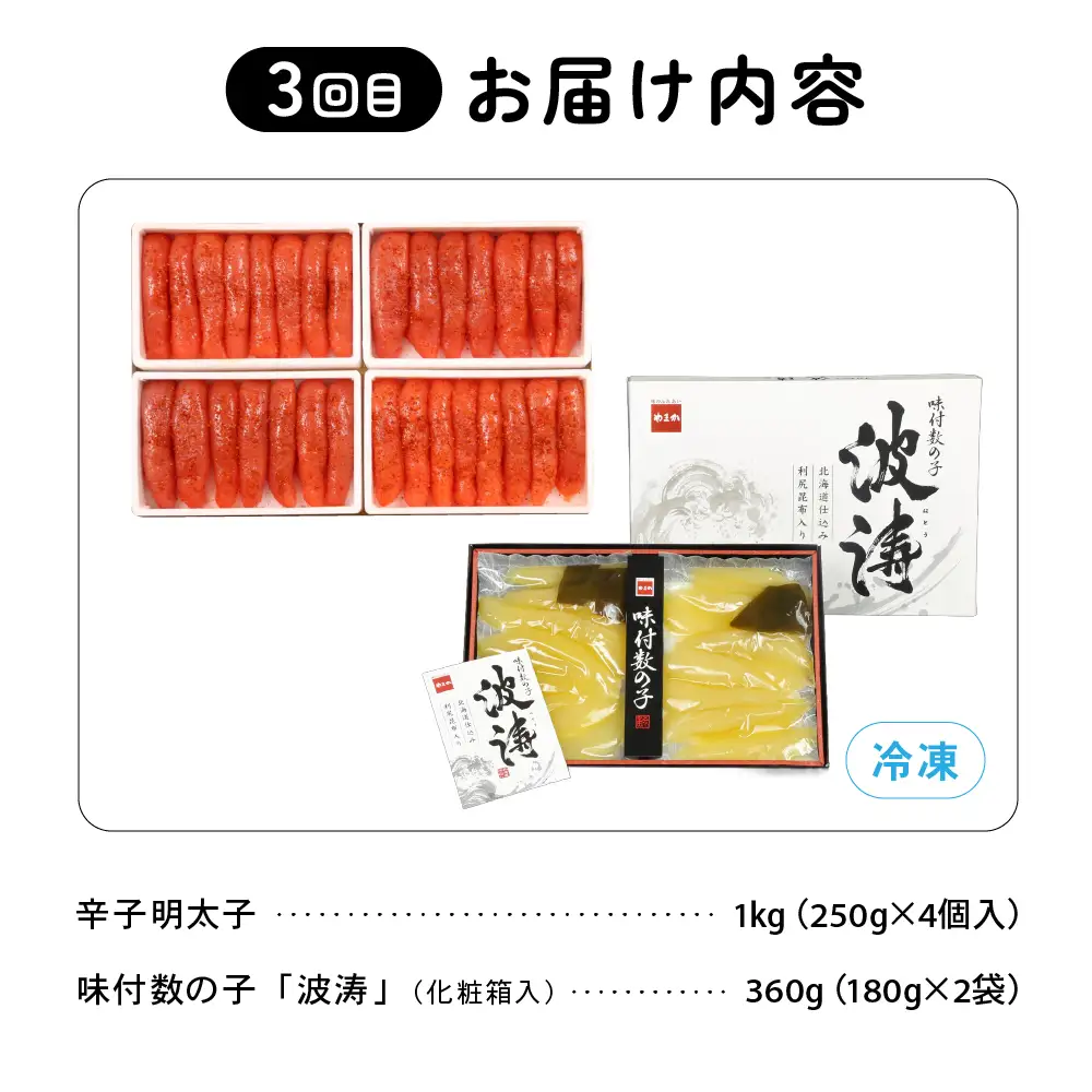 【毎月定期便】やまか 魚卵味わい便 全3回 R001-039